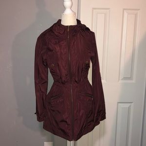 Maroon Michael Kors Rain Jacket